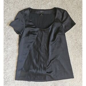 Ann Taylor XS Black Polyester & Spandex Short Sleeve Top